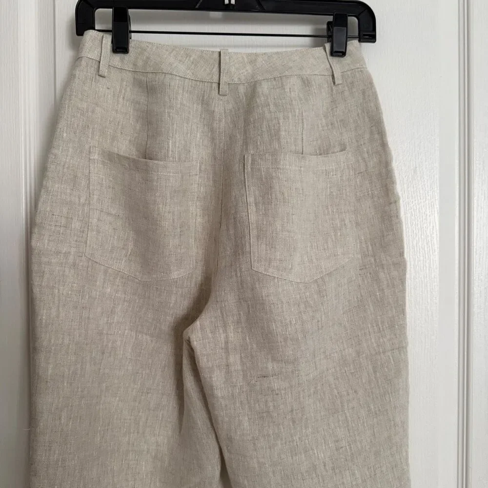 Reformation Freddie Linen Pants 4 Oatmeal - New with Tags